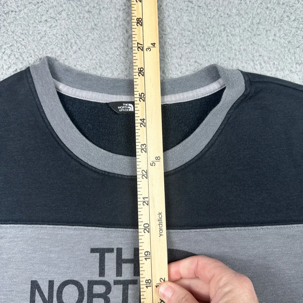The North Face Crewneck‎ Sweatshirt Mens Large Gray Black Logo Pullover Fleece
